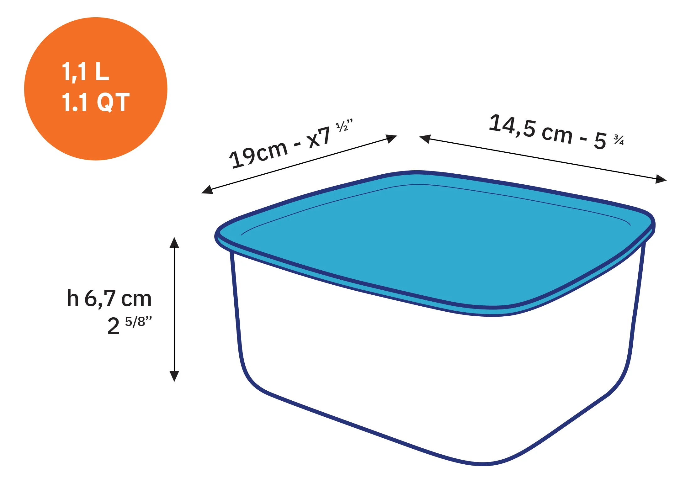 Freshbox Rectangular Storage Set - 3 Pieces ( .4, 1.1, 1.7 Quart) + Lids - Final Sale - Image 4