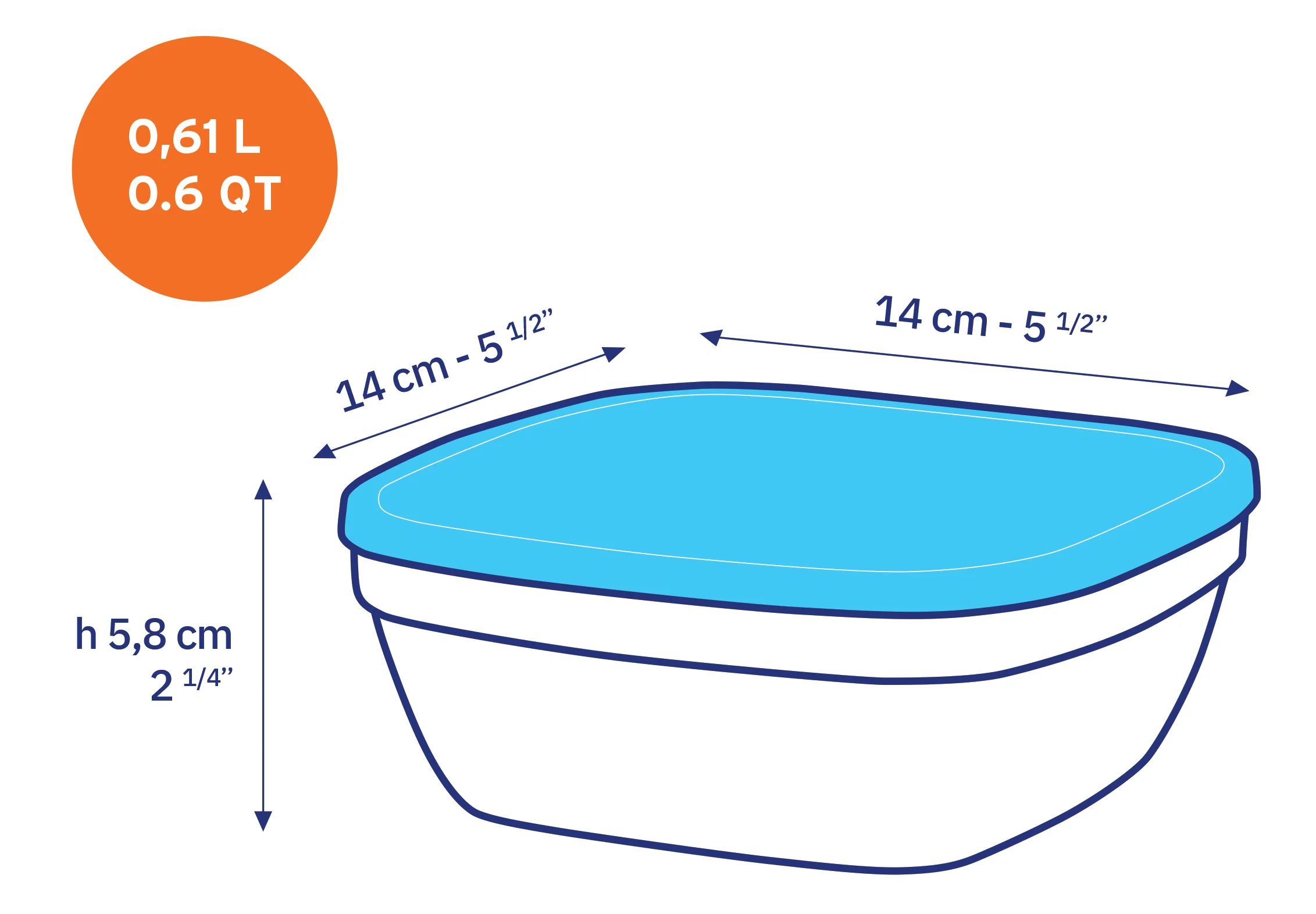 Freshbox Square Storage Set - 3 Pieces (.6, 1.2, 2.1 Quart) + Lids - Final Sale - Image 6